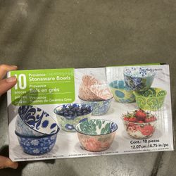NWT Provence Stoneware 10pcs Bowls Set