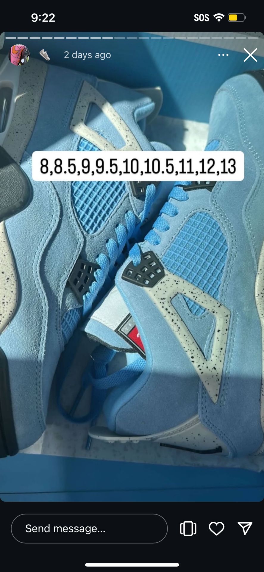 Unc University Blue Jordan 4