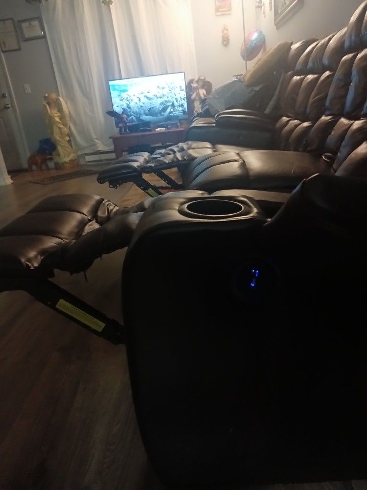 Recliner Sofa Consola With Storages, 79W, 38H