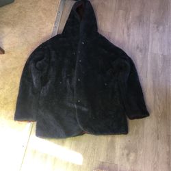 Faux Fur Reversible Sweatshirt Jacket