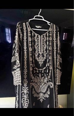 Maria B Black Embroidered Chiffon Kurti