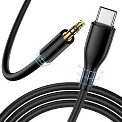 USB C to 3.5mm Audio Aux Jack Cable (4ft), Type C to 3.5mm Headphone Car Stereo Cord Compatible with iPhone 15 Pro Max 15 Plus, Samsung Galaxy S23 S22