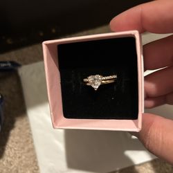 double band gold heart ring