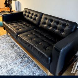 Free Delivery! IKEA Morabo Leather Black Sofa 