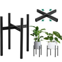 Adjustable Metal Plant Stand, Mid Century Modern Flower Pot Holder, Rustic Indoor Display Rack for House Plants, Modern Decor, Fits Different Pots Siz