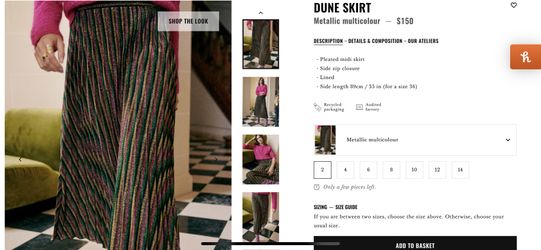 Brand New Sezane Dune Skirt - Size 4