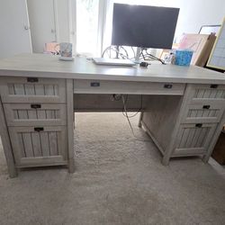 7 Drawer Cream Desk