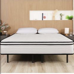 Brand New In The Box- Generic 12 Inch Full Mattress, Hybrid Pocket Spring & High-Density Foam, Medium Firm Feel with Enhanced Edge Support, Cooling Kn