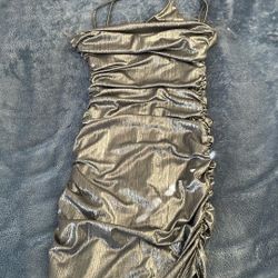 Silver Long Prom Dress 
