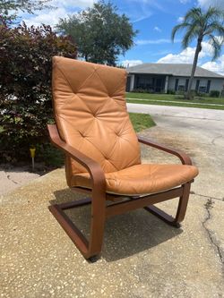 Leather accent chair