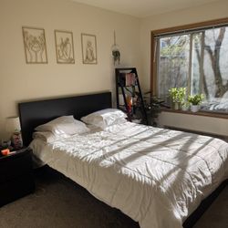 IKEA Malm Queen Sized Bed Frame with Headboard - Black