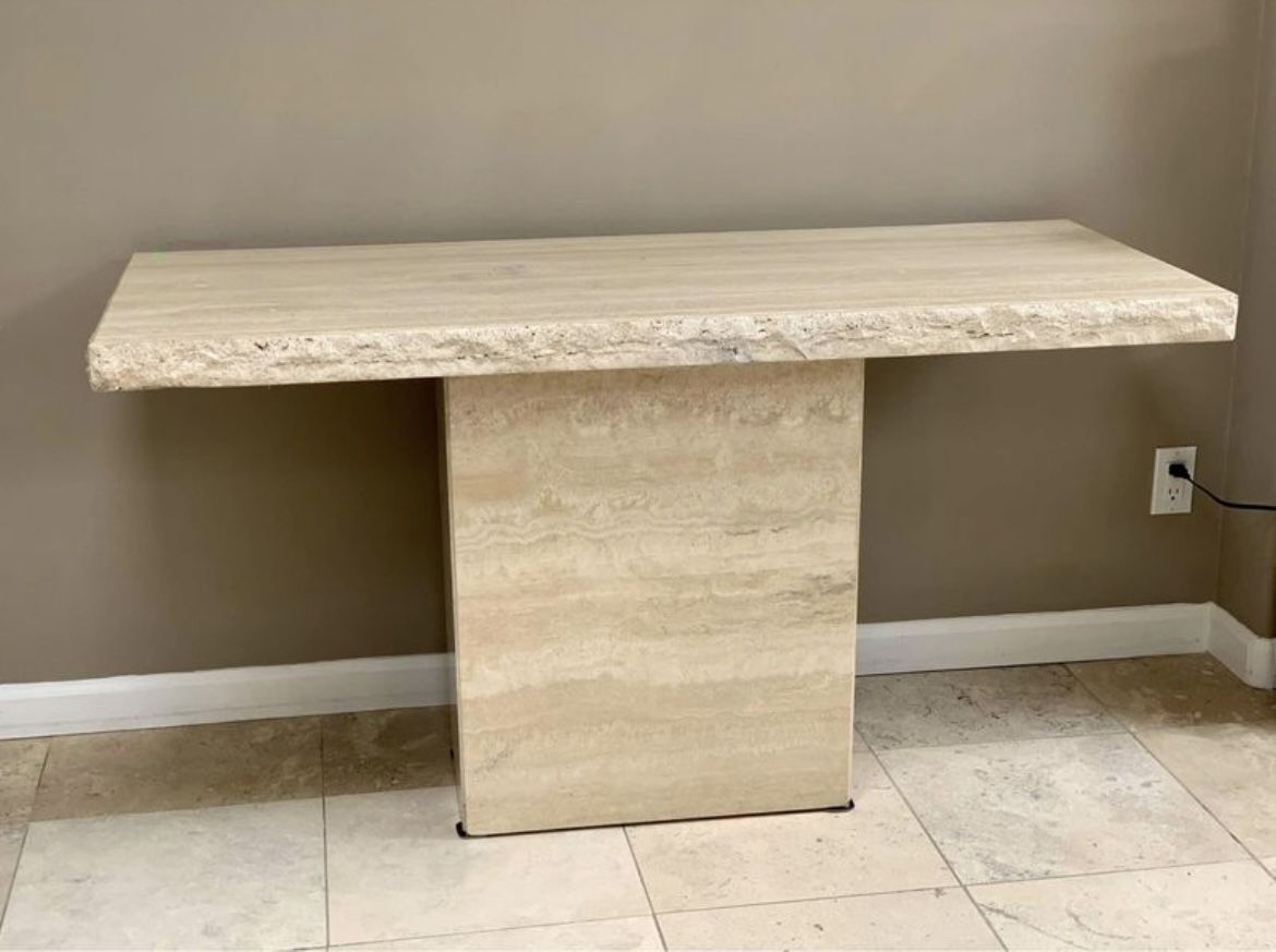 Vintage Travertine entryway console sofa table 