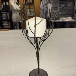 Black Metal Wire Candle Holders With Candles