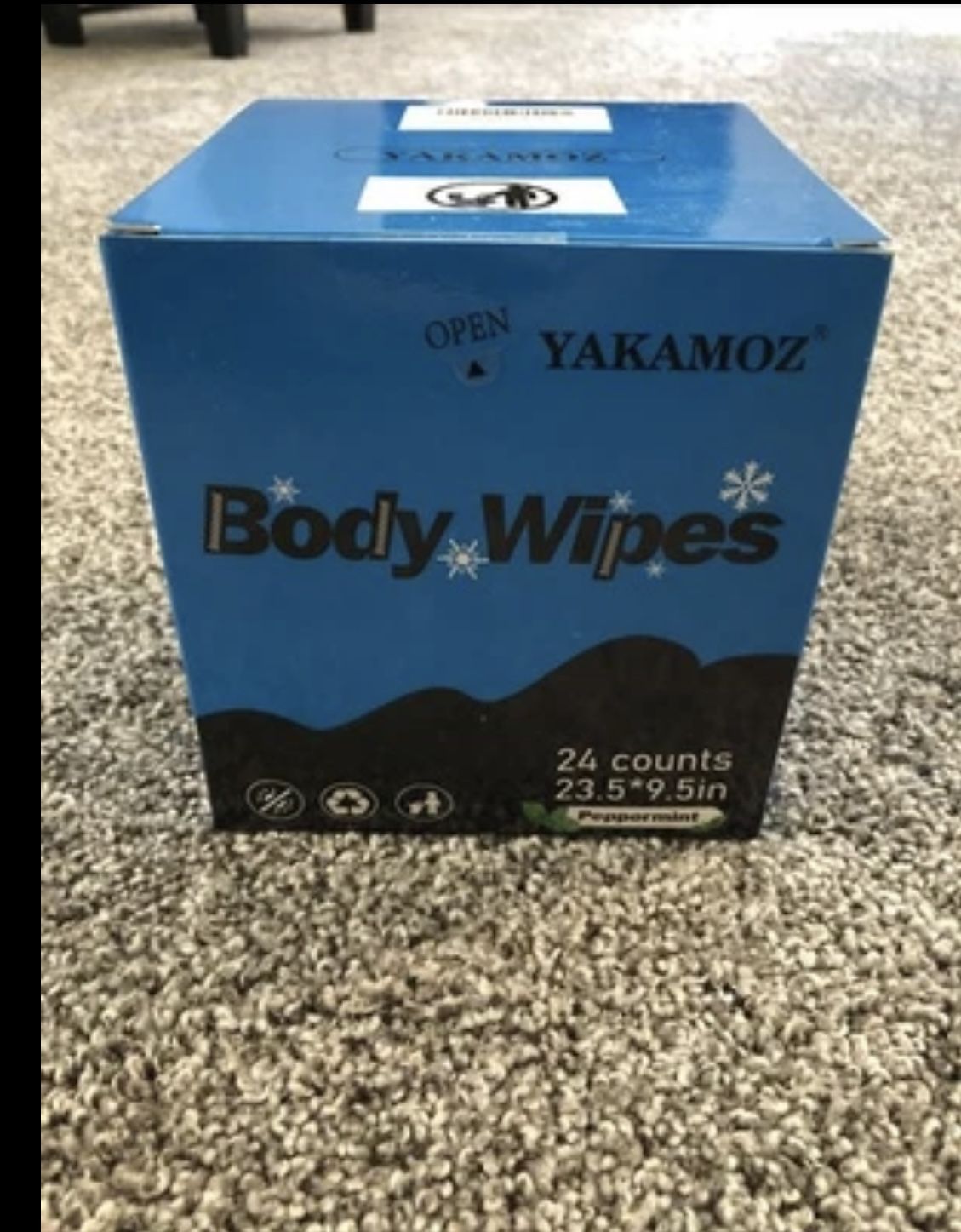 Yakamoz Body Wipes, Peppermint - 24 Count, NEW