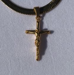 Gold-Tone Crucifix Pendant
