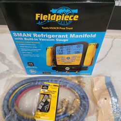 Fieldpiece digital  gauge + yellowjacket hose + appion core removal tool