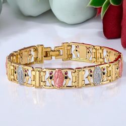 18k Gold Plated Virgin of Guadalupe Bracelet - Unique Design/Pulsera Virgen de Guadalupe Baño Oro 18k - Diseño Unico,