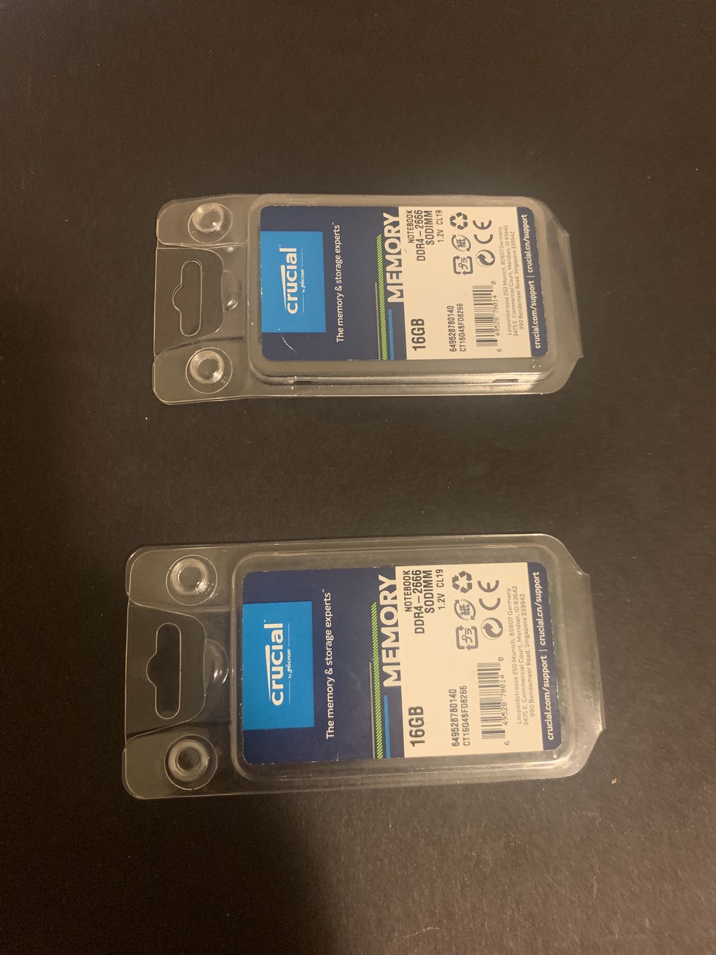 2 Crucial 16GB DDR4-2666 Sodimm Notebook Memory Ram (Ct17G4SFD8266) modules