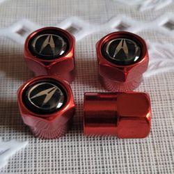 RED TIRE VALVE  CAPS FOR ACURA