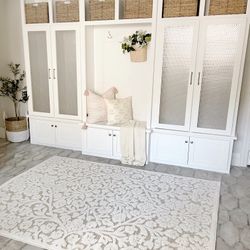 My Texas House Rosalie, Transitional, Floral, Woven Area Rug, 7'9" x 10'10" Driftwood - 7'9" x 10'10"