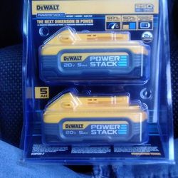DEWALT TOOLS 20V MAX POWERSTACK 5AH LITHIUM ION BATTERY W/LED CHARGE INDICATOR-2 PACK
