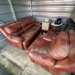 Authentic Leather Couch 