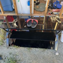 Black Glass TV Stand
