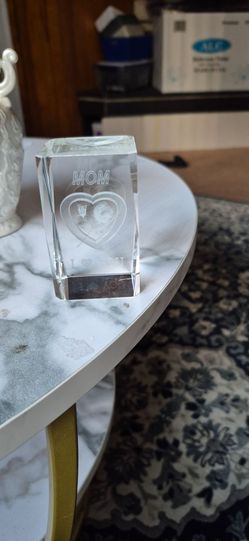 ROSE I LOVE YOU MOM CRYSTAL CUBE 3D