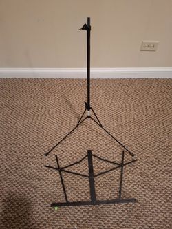 Black Tripod Folding Music Stand - Holds Sheet Music, Portable