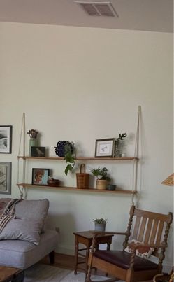 Rope Hanging Wall Shelves Set of Two