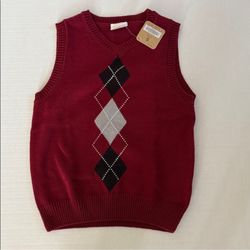 Crazy 8 Red Argyle Sweater Vest 