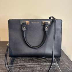 Michael Kora Black Leather Handle Bag