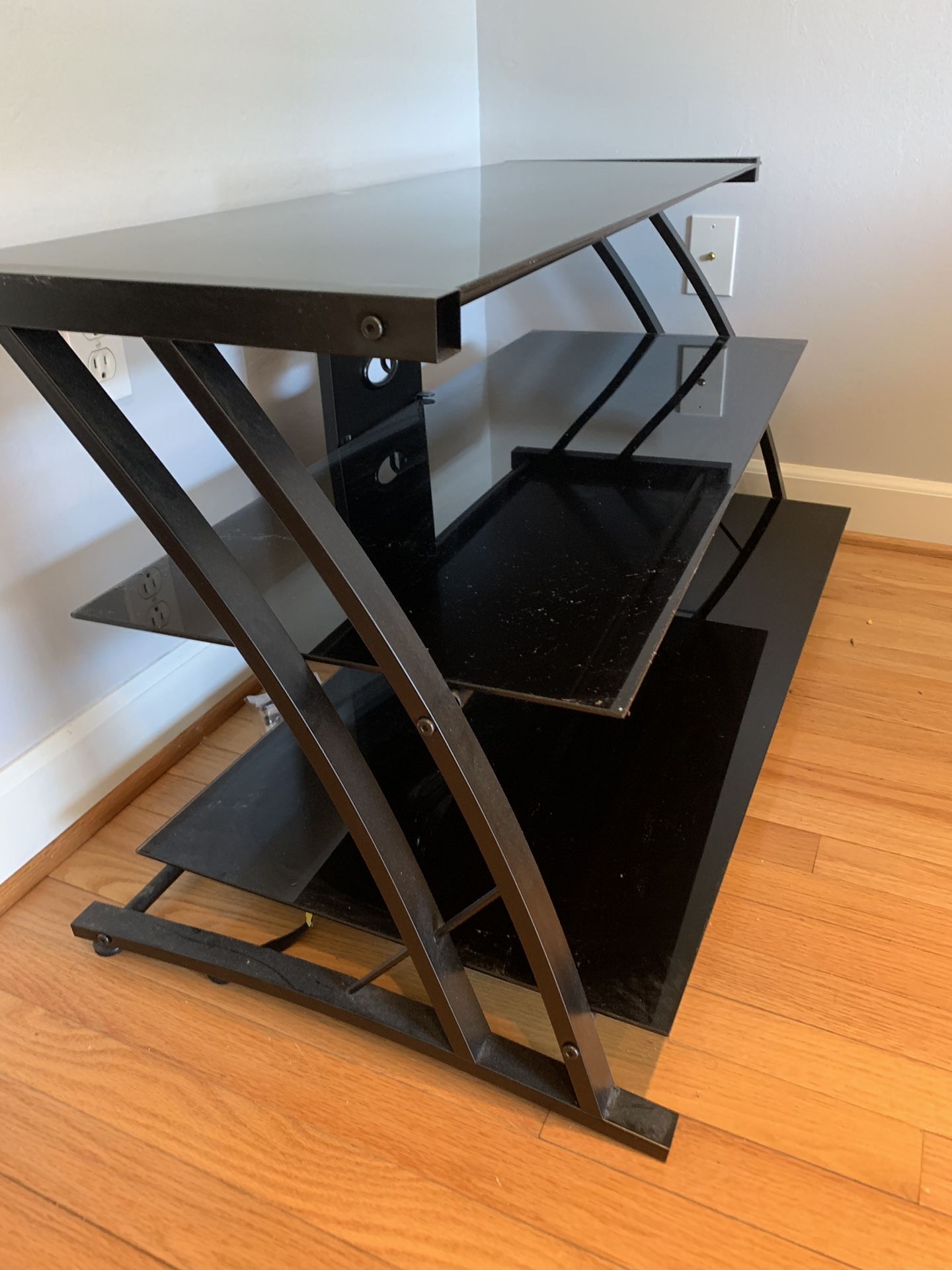 Black Glass TV table