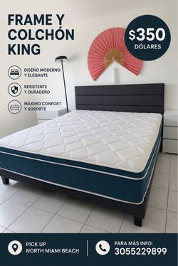 King bed with frame