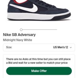 35$ Nike SB Navy Blue Brand New Never Worn! Size 12 