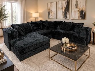 125 Inch Wide Glam Sectional with Chaise
