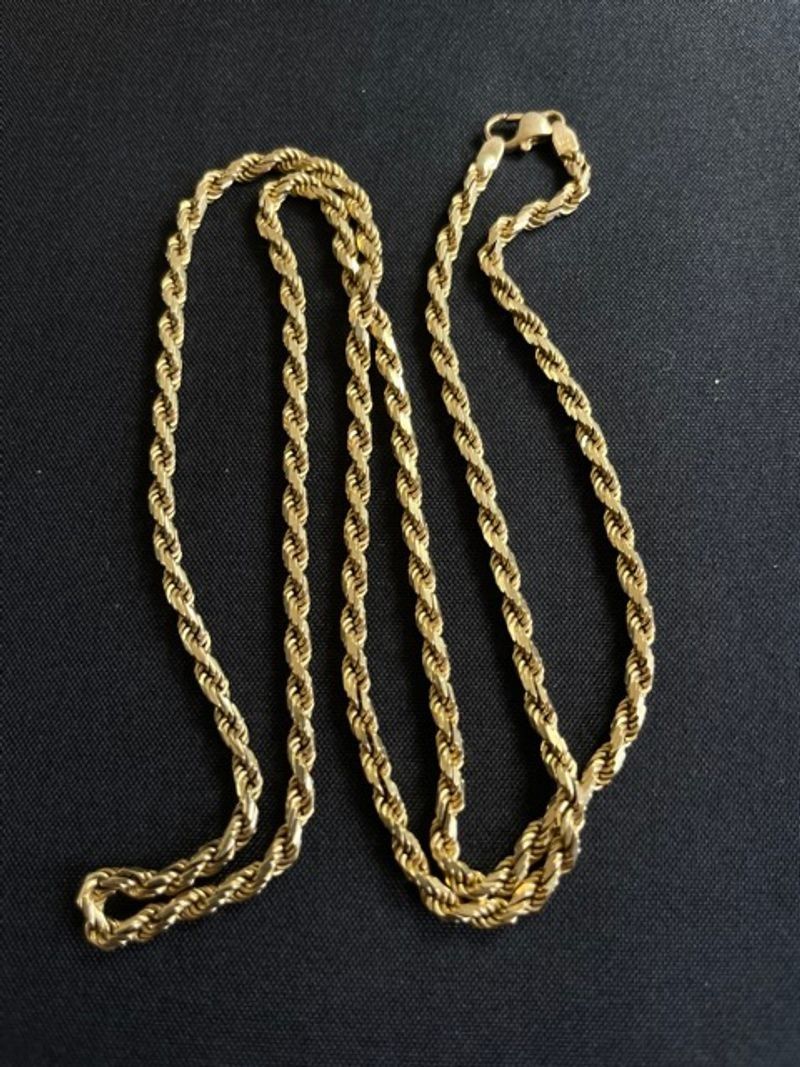 14k Gold Rope Chain 20grams 22inch