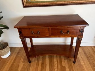 Wood Console / Entryway Table – 2 Drawers & Lower Shelf