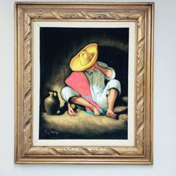 Velvet Painting Of Mexican, Spanish Man