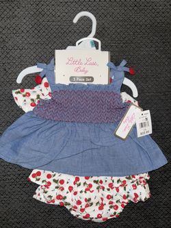6 Outfits 3pc sets for 12mos girl (NEW) retail: $132. ALL 6 FOR $35