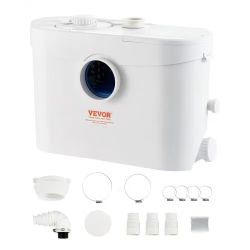 Macerator Pump, 700W, 9600 L/h Flow, 32.8 ft/10 m Head, Macerator Sewerage Sump Pump with 3 Water Inlets for Toilet, Basement, Kitchen, Sink, Shower, 