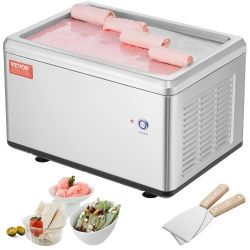 Fried Ice Cream Roll Machine, 12.6" x 8.5" Stir-Fried Ice Cream Pan, Stainless Steel Rolled Ice