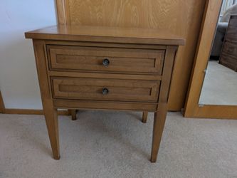 Lou Regester Solid Wood 2-Drawer Nightstand – 24" Tall Mid-Century Style