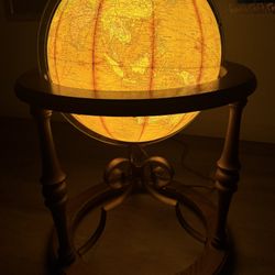 Vintage Butler Illuminated World Globe w/Rolling Wooden Stand World Map