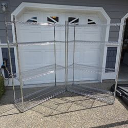 2 Wire Metal Shelving Racks.  Great Condition And Assembled.