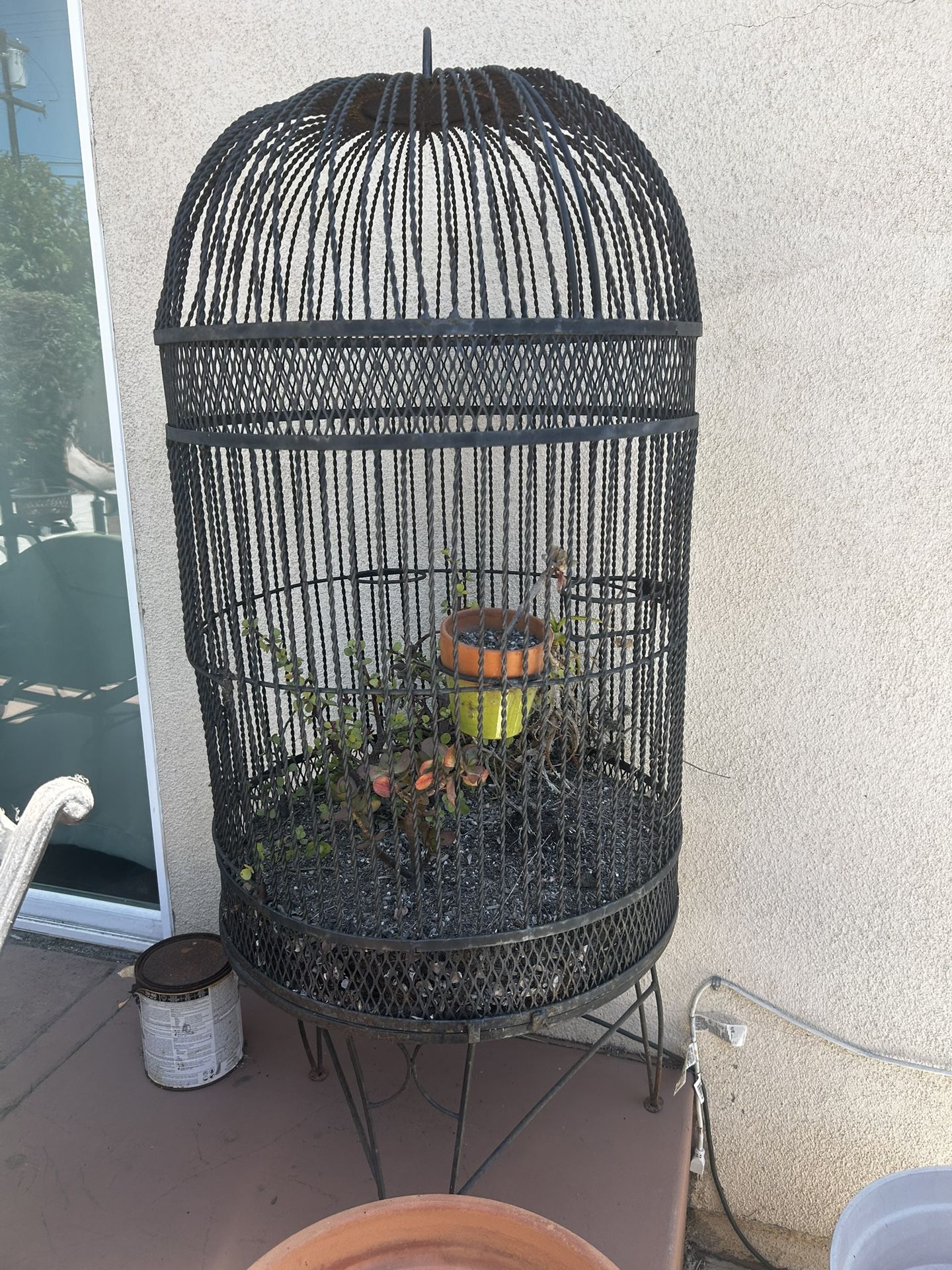 Big Wrought Iron Birdcage (Planter but Can Be Used For Birds)
