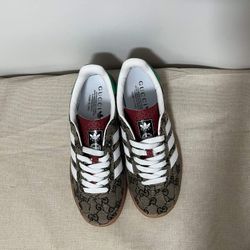 Adidas X Gucci Women’s Gazelle Sneakers GG Monogram Size 6.5US