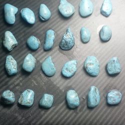 Genuine Sky Blue Spiderweb Turquoise Nuggets 24pcs 
