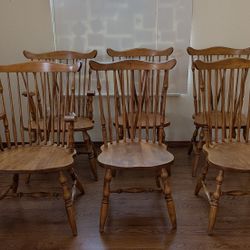 Vintage Windsor Oak Brace Chair Set Of 6