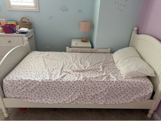 Twin bed. From pottery barn kids.